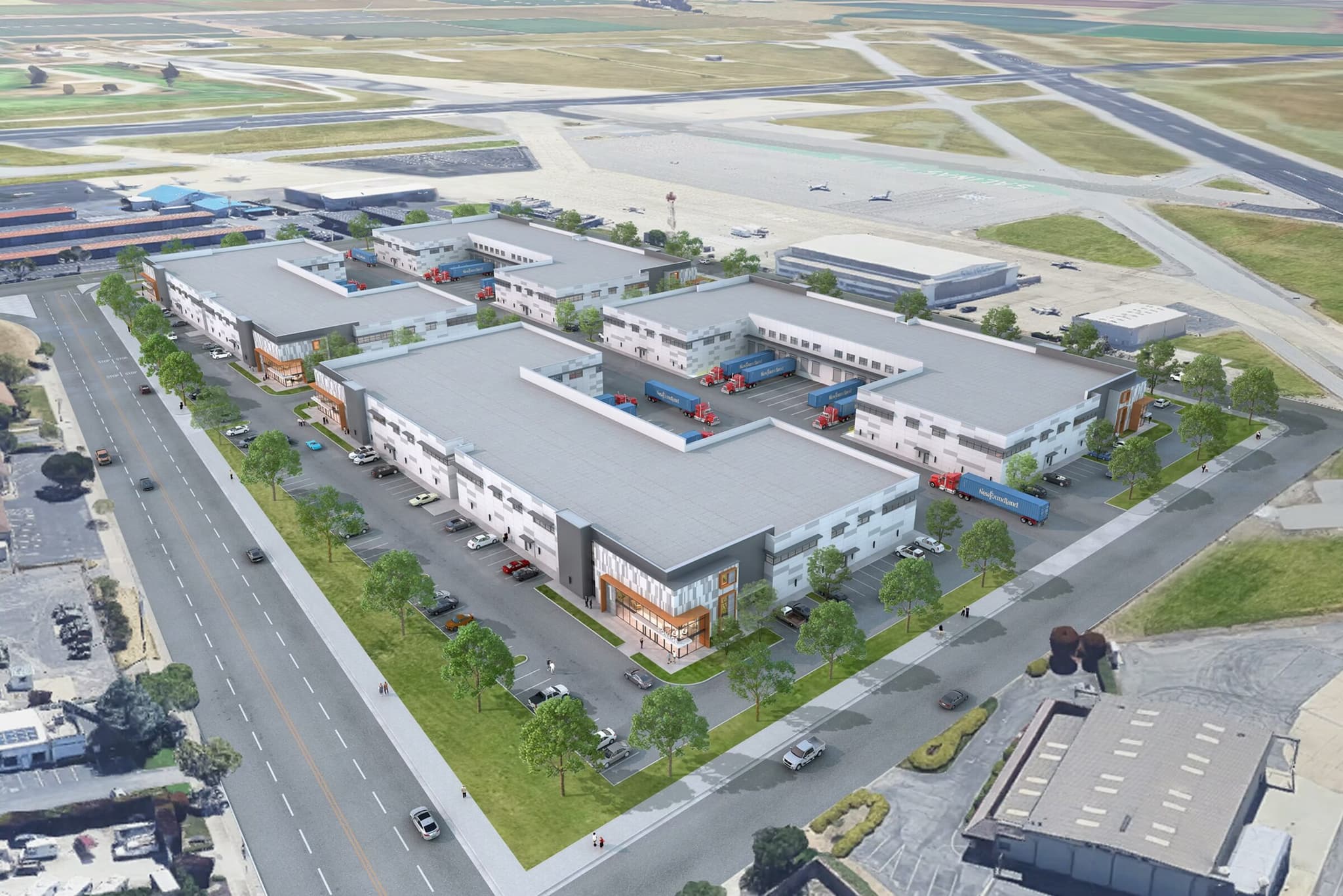 Rendering of Salinas Business Park with direct access to the Salinas Municipal Airport runways